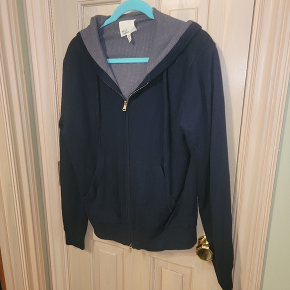 mills supply Other - Mens Sz M Mills Supply Splendid Zip Up Thermal Navy Gray Hooded Sweater Jacket